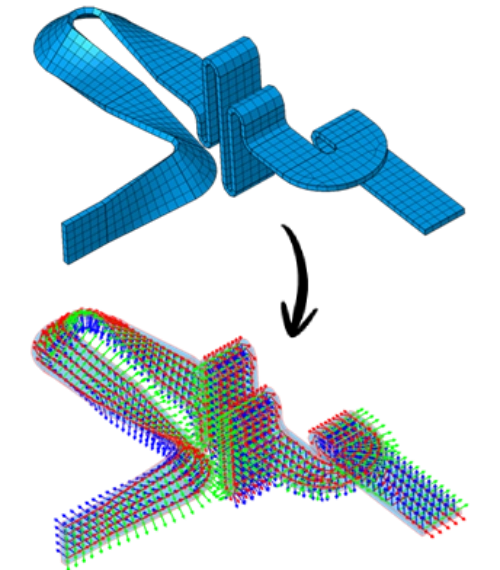 Simulation éléments finis d'une pièce complexe avec visualisation des contraintes et conditions aux limites dans SimLab