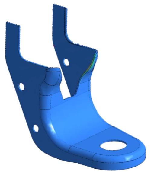 Structure de châssis tubulaire en filaire ou maillage analysée sous SimSolid pour des cas de charge en torsion.