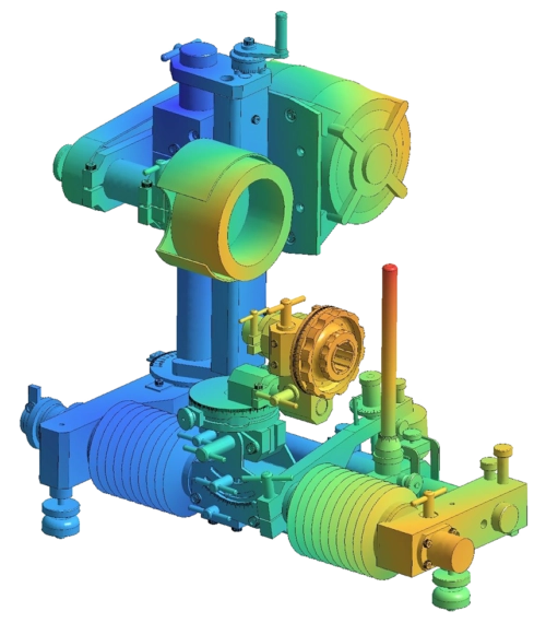 Simulation structurelle par éléments finis d'un mécanisme complexe avec analyse des contraintes sous Simsolid.