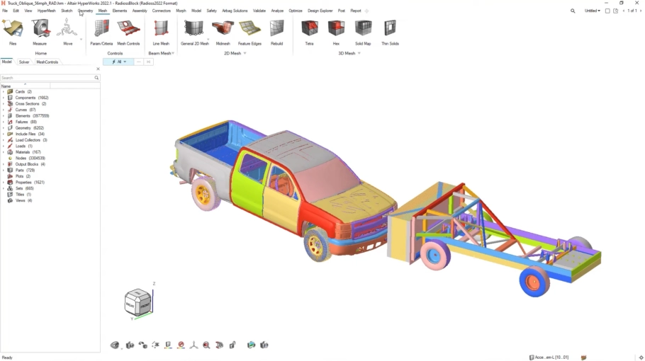 Présentation de l'interface utilisateur d'HyperMesh