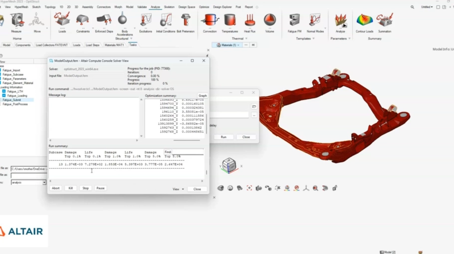 Analyse de fatigue structurelle sur Optistruct